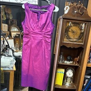 Adrianna Papell Fuchsia Sleeveless Midi Dress
